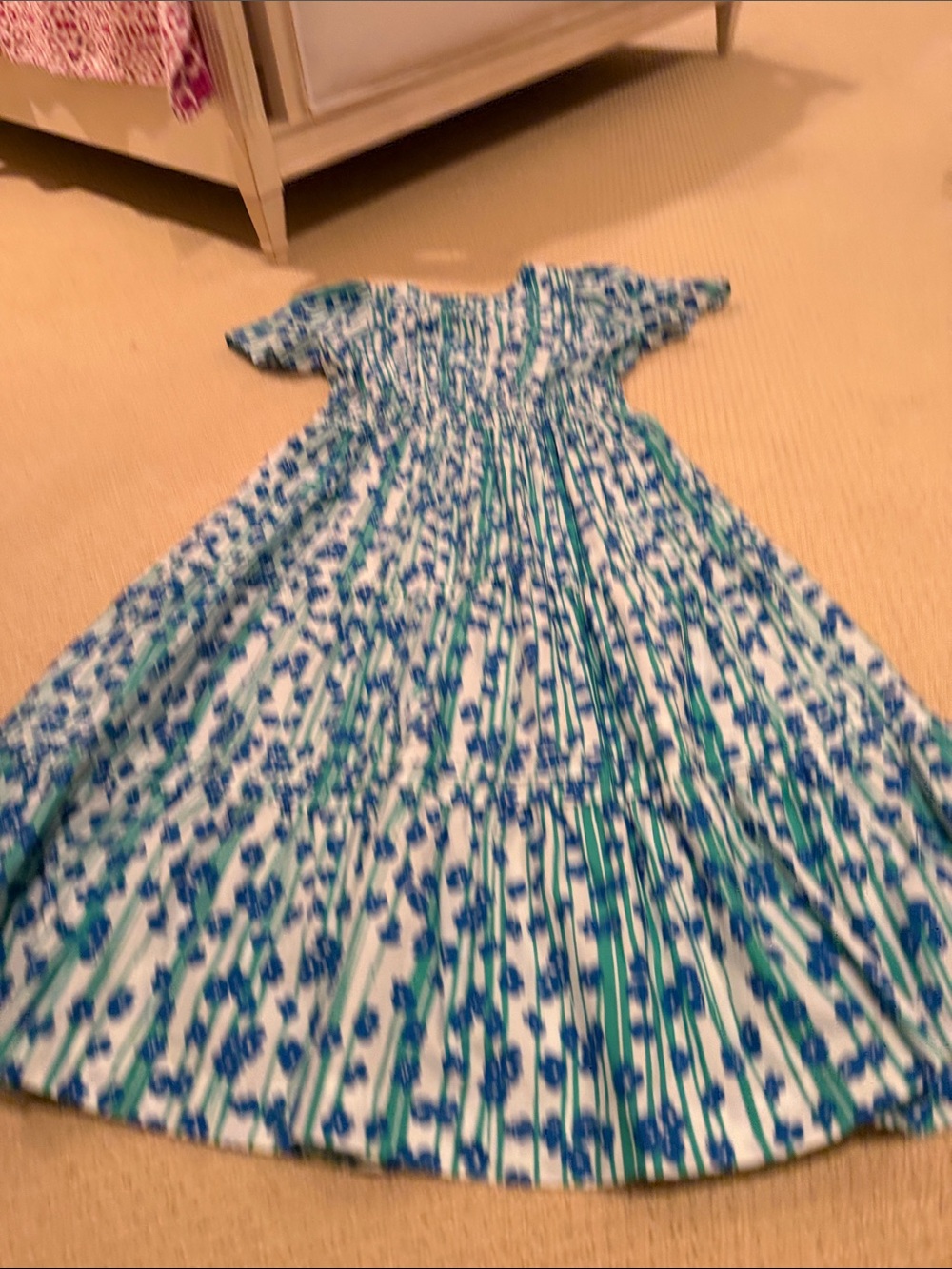 Anthropologie Blue and Green Floral Maxi Dress - Picture 4 of 5